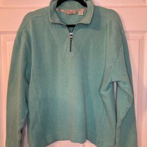 Tommy Bahama Women's Aqua Quarter Zip Sweater - Size L (12/14)